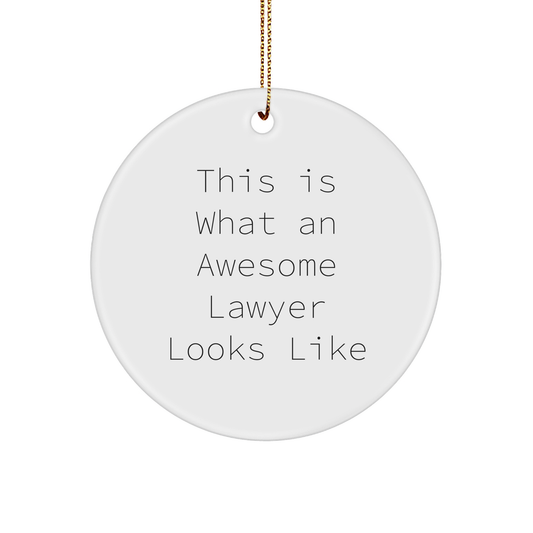 This Is What An Awesome Lawyer Looks Like Funny Circle Ornament Gifts for Lawyers on Christmas from Family to Show Appreciation - Image 1