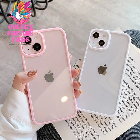 Candy Shockproof Silicone Bumper Phone Case For iPhone 16 15 14 11 12 13 Pro Max XS XR 8 7Plus Transparent Protection Back Cover Cheeky Fantail Finds