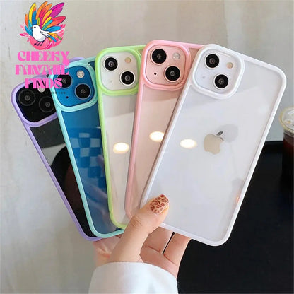 Candy Shockproof Silicone Bumper Phone Case For iPhone 16 15 14 11 12 13 Pro Max XS XR 8 7Plus Transparent Protection Back Cover Cheeky Fantail Finds