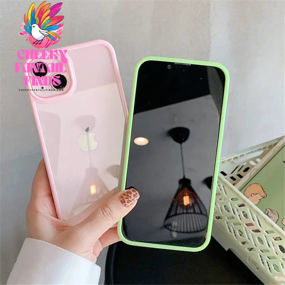 Candy Shockproof Silicone Bumper Phone Case For iPhone 16 15 14 11 12 13 Pro Max XS XR 8 7Plus Transparent Protection Back Cover Cheeky Fantail Finds