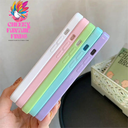Candy Shockproof Silicone Bumper Phone Case For iPhone 16 15 14 11 12 13 Pro Max XS XR 8 7Plus Transparent Protection Back Cover Cheeky Fantail Finds