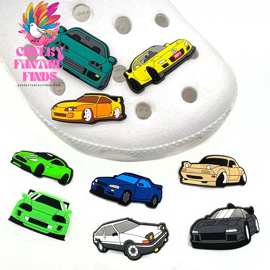 Car Cartoon Soft Glue Hole Shoe Buckle Decorative Buckle Accessories Ornaments Cheeky Fantail Finds