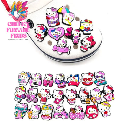 Cartoon Cute Kitty Series Shoe Accessories Girl DIY Sandals Cheeky Fantail Finds