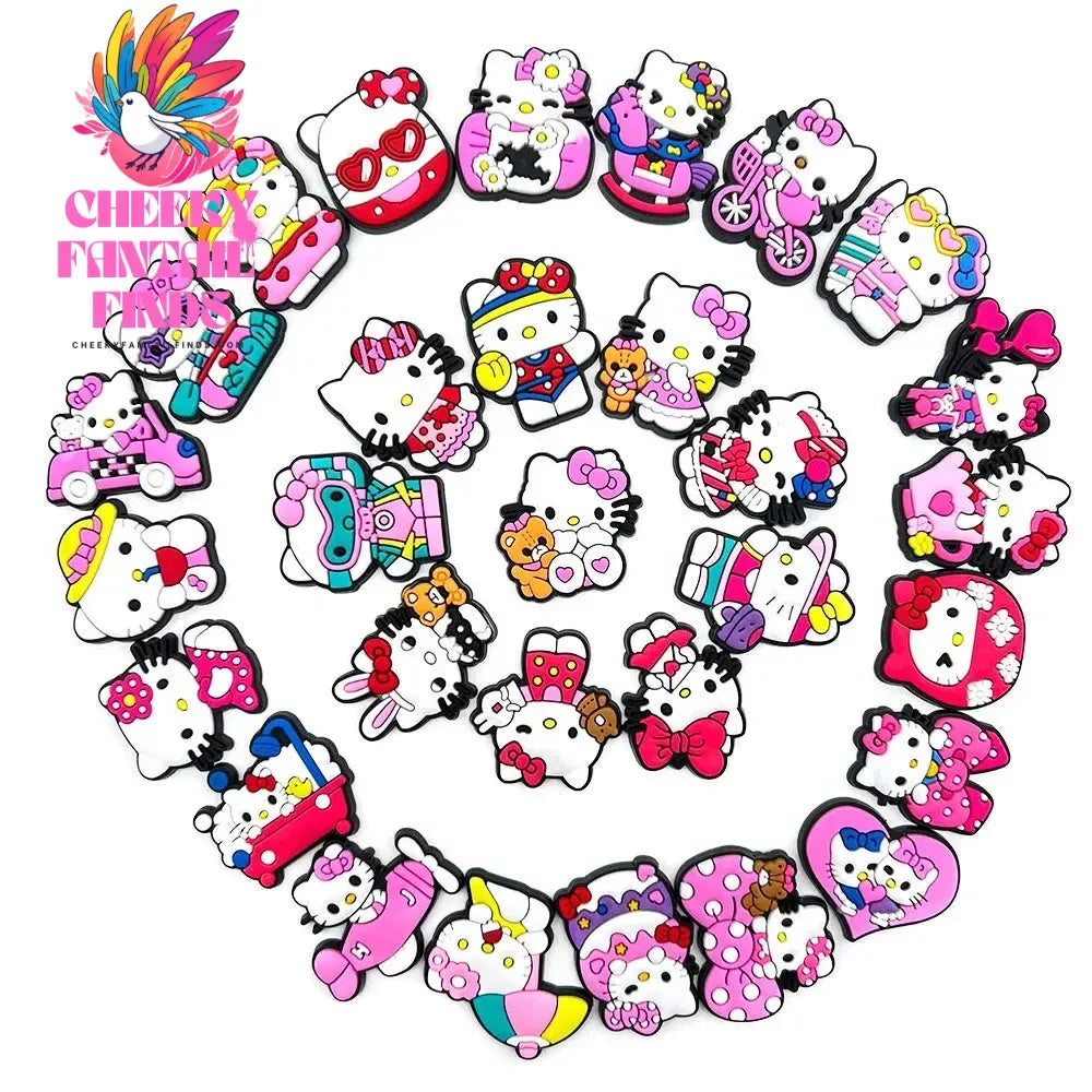 Cartoon Cute Kitty Series Shoe Accessories Girl DIY Sandals Cheeky Fantail Finds