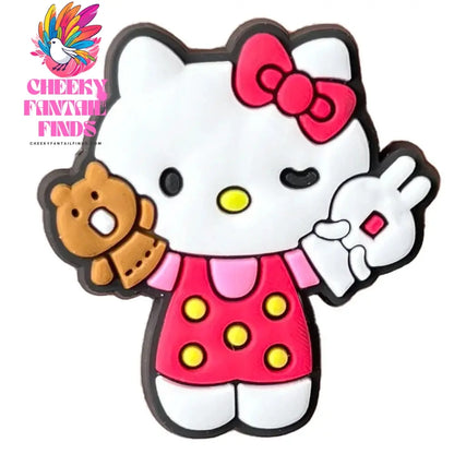 Cartoon Cute Kitty Series Shoe Accessories Girl DIY Sandals Cheeky Fantail Finds