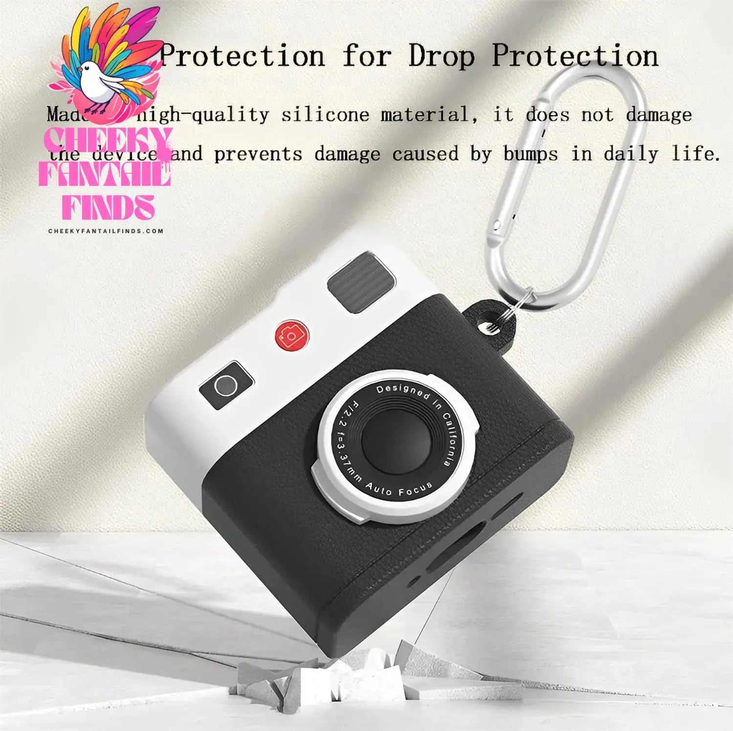 Case For AirPods 4 Case Retro 3D Camera Protective Shockproof Silicone Skin Cover with Cleaner Kit and Lanyard For AirPods Pro 2 Cheeky Fantail Finds