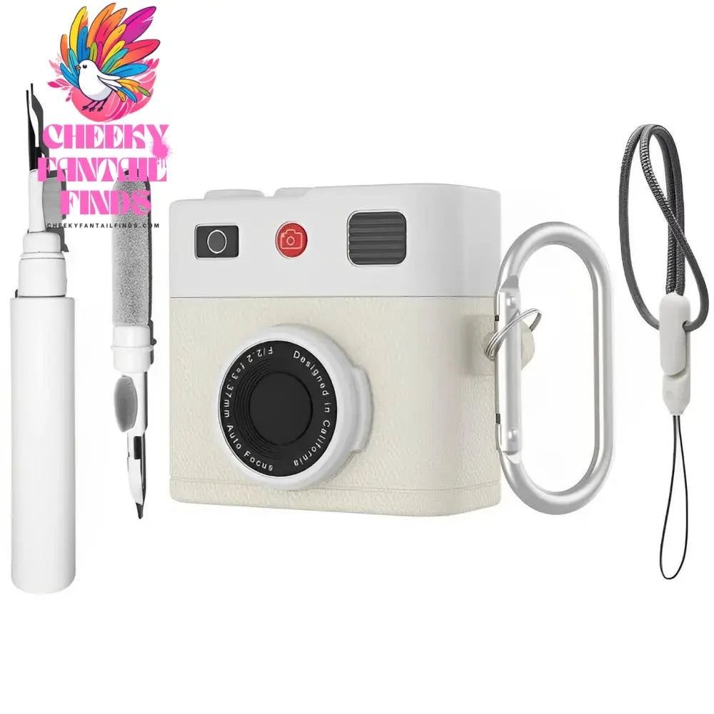 Case For AirPods 4 Case Retro 3D Camera Protective Shockproof Silicone Skin Cover with Cleaner Kit and Lanyard For AirPods Pro 2 Cheeky Fantail Finds
