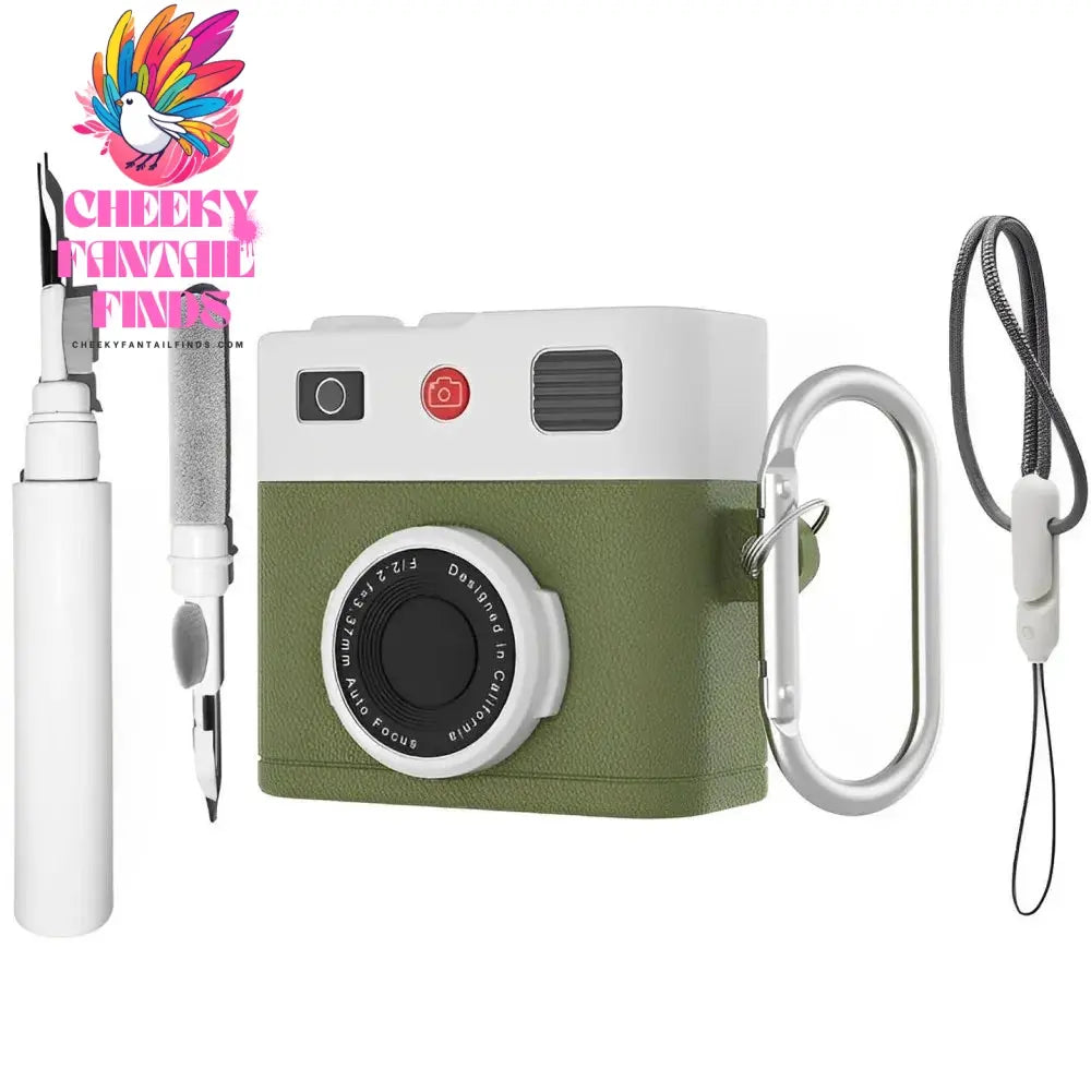 Case For AirPods 4 Case Retro 3D Camera Protective Shockproof Silicone Skin Cover with Cleaner Kit and Lanyard For AirPods Pro 2 Cheeky Fantail Finds