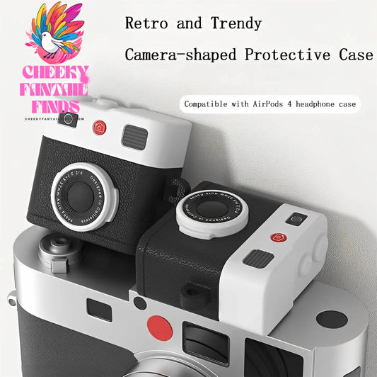 Case For AirPods 4 Case Retro 3D Camera Protective Shockproof Silicone Skin Cover with Cleaner Kit and Lanyard For AirPods Pro 2 Cheeky Fantail Finds