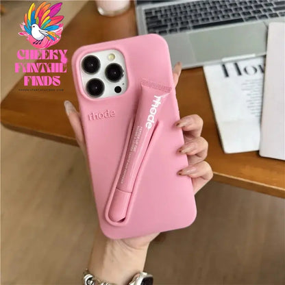 Case for iPhone 15 16 Pro Max 14 Plus 13 12 11 ProMax Lipstick Soft Silicone Portable Lip Gloss Holder Ins Hot Cover Funda Cheeky Fantail Finds