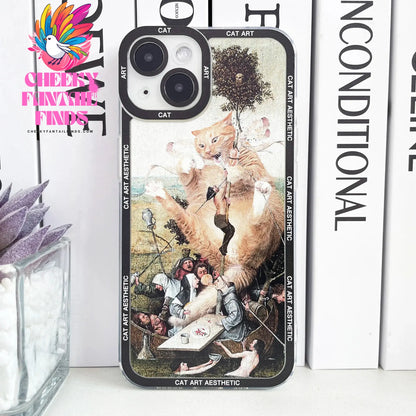 Case for iPhone Van Gogh Gustav Klimt Mona Lisa Edvard Munch The Scream Hieronymus Bosch Fun Cat Art Funda Aesthetic Phone Cover Cheeky Fantail Finds