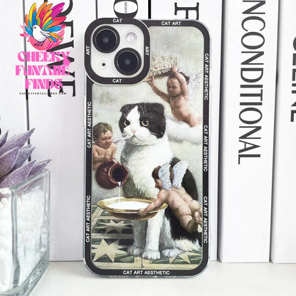 Case for iPhone Van Gogh Gustav Klimt Mona Lisa Edvard Munch The Scream Hieronymus Bosch Fun Cat Art Funda Aesthetic Phone Cover Cheeky Fantail Finds