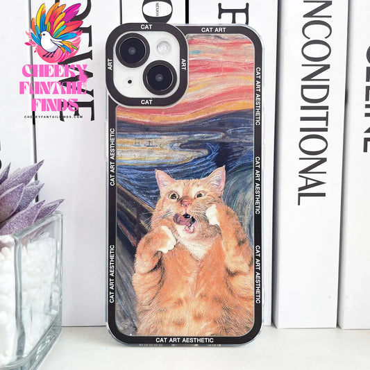 Case for iPhone Van Gogh Gustav Klimt Mona Lisa Edvard Munch The Scream Hieronymus Bosch Fun Cat Art Funda Aesthetic Phone Cover Cheeky Fantail Finds