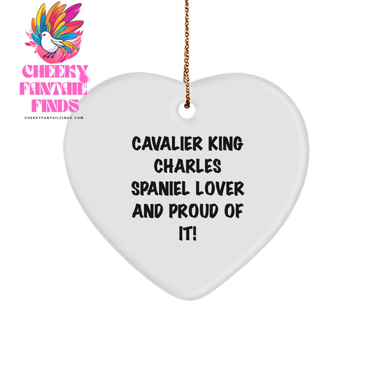 Cavalier King Charles Spaniel Dog Lover Gifts from Friends and Family with Funny Quote, Heart Ornament, Christmas Unique Gifts for Men, Women, Family, Coworkers - Image 1