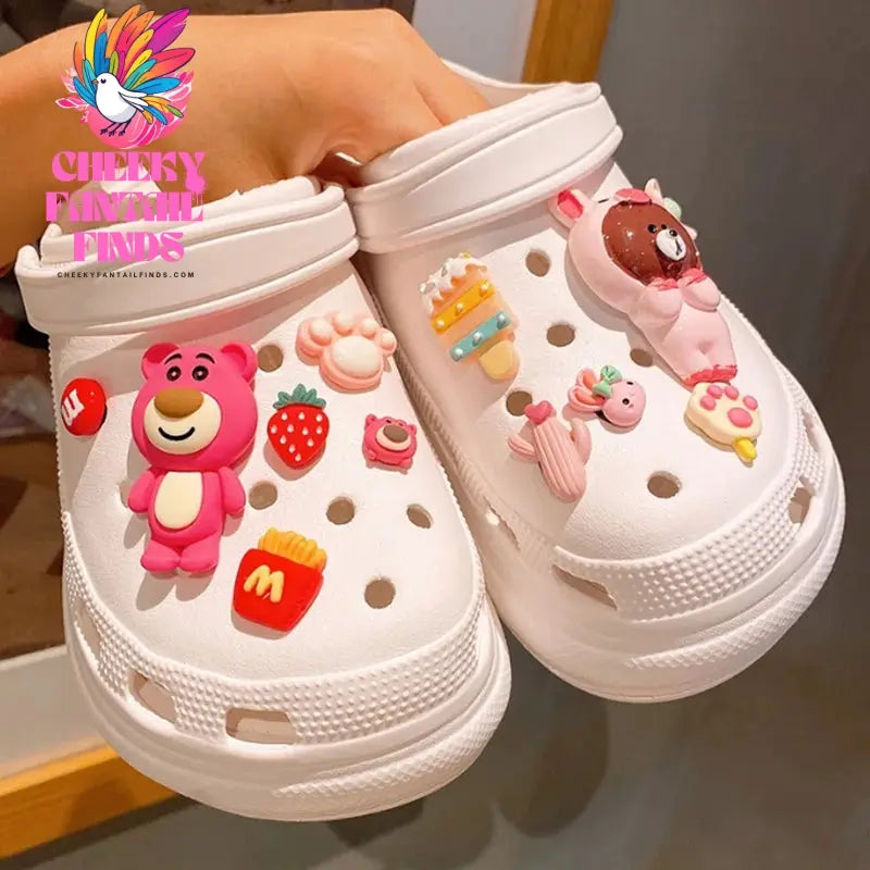 Character Set  Pikachu Hole Shoe Charms Accessories Donald Duck Shoe Buckle DIY 3D Shoes Decorations Gift Cheeky Fantail Finds