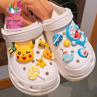 Character Set  Pikachu Hole Shoe Charms Accessories Donald Duck Shoe Buckle DIY 3D Shoes Decorations Gift Cheeky Fantail Finds