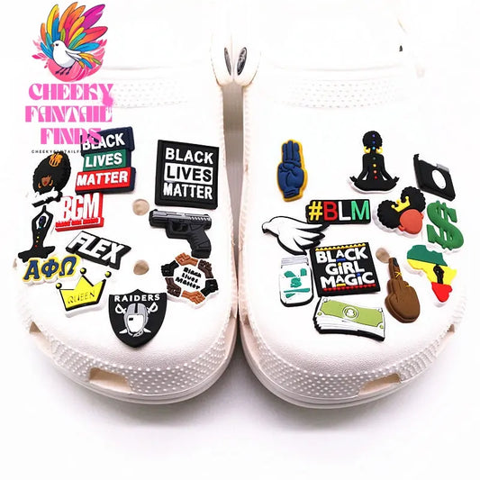 Charms Accessories Black Lives Matter BGM BLM Dollar Shoe Decoration Cheeky Fantail Finds