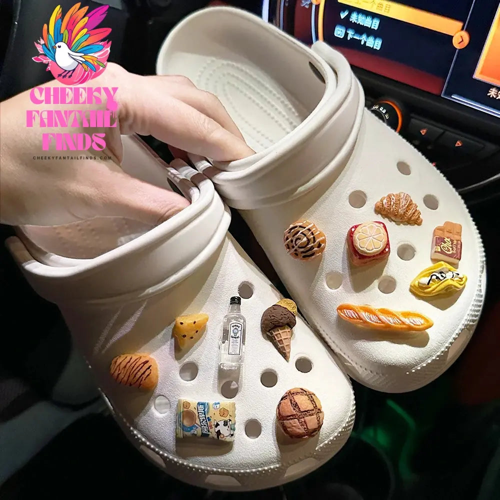 Chocolate Bread Shoe Charms Designer DIY Cute Shoes Decaration Party Accessories Clogs Kid Boy Women Girls Gifts - Cheeky Fantail Finds