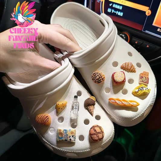 Chocolate Bread Shoe Charms Designer DIY Cute Shoes Decaration Party Accessories Clogs Kid Boy Women Girls Gifts - Cheeky Fantail Finds