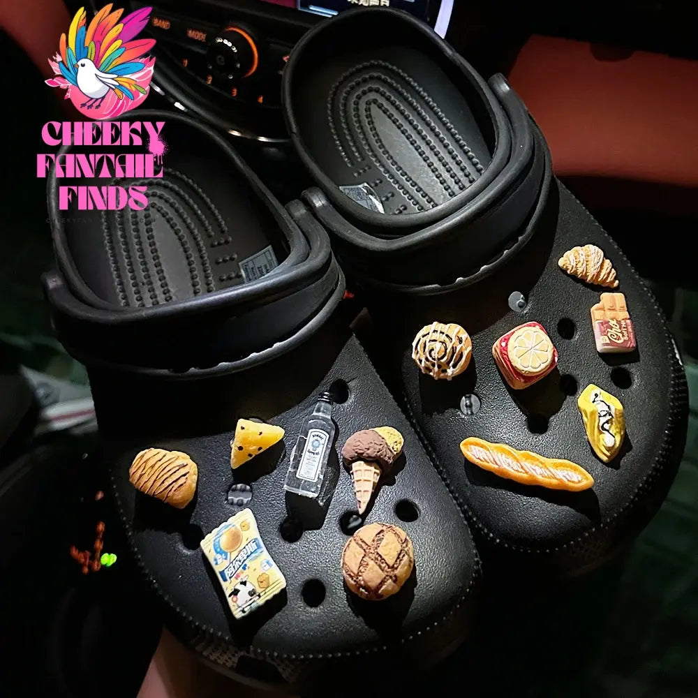 Chocolate Bread Shoe Charms Designer DIY Cute Shoes Decaration Party Accessories Clogs Kid Boy Women Girls Gifts - Cheeky Fantail Finds