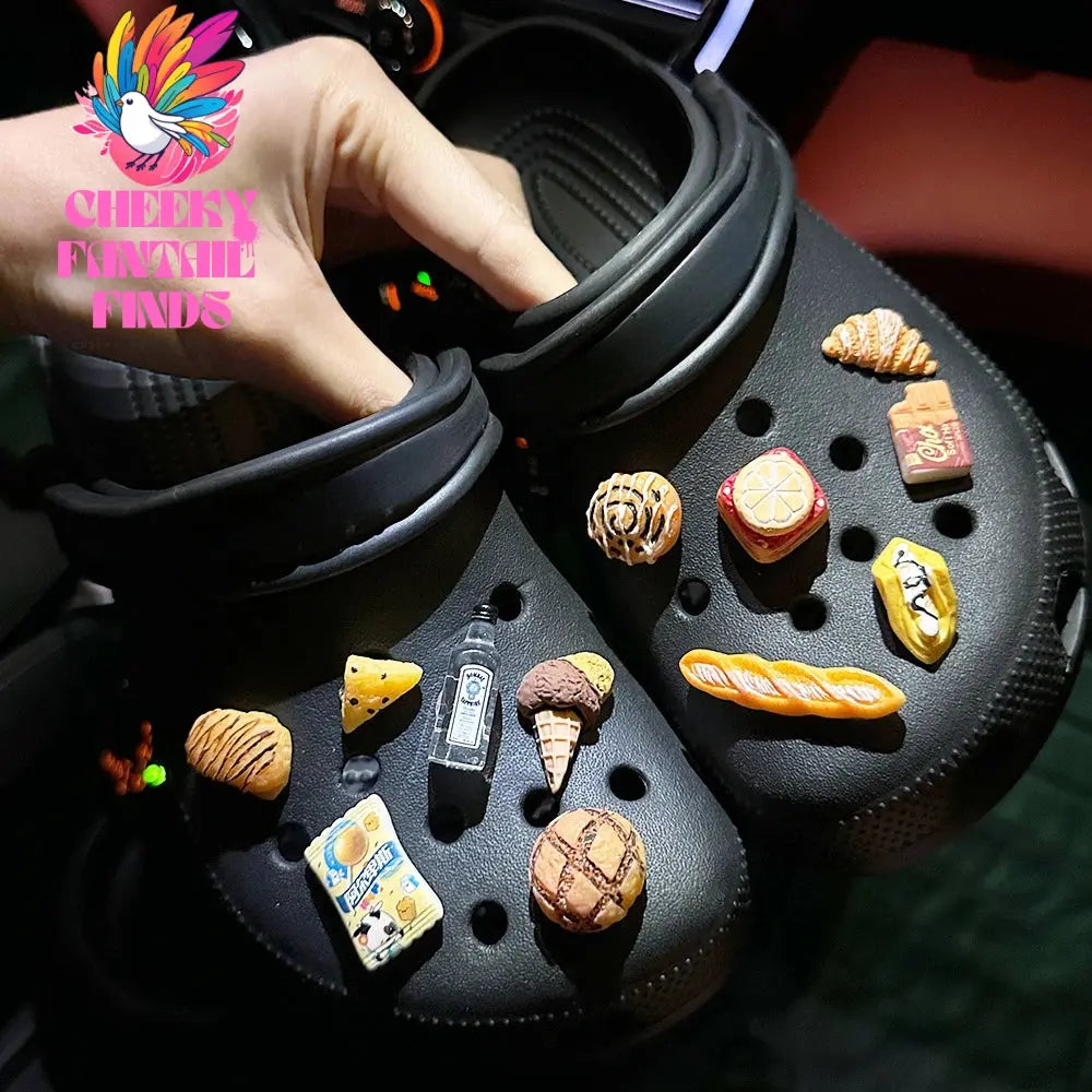 Chocolate Bread Shoe Charms Designer DIY Cute Shoes Decaration Party Accessories Clogs Kid Boy Women Girls Gifts - Cheeky Fantail Finds