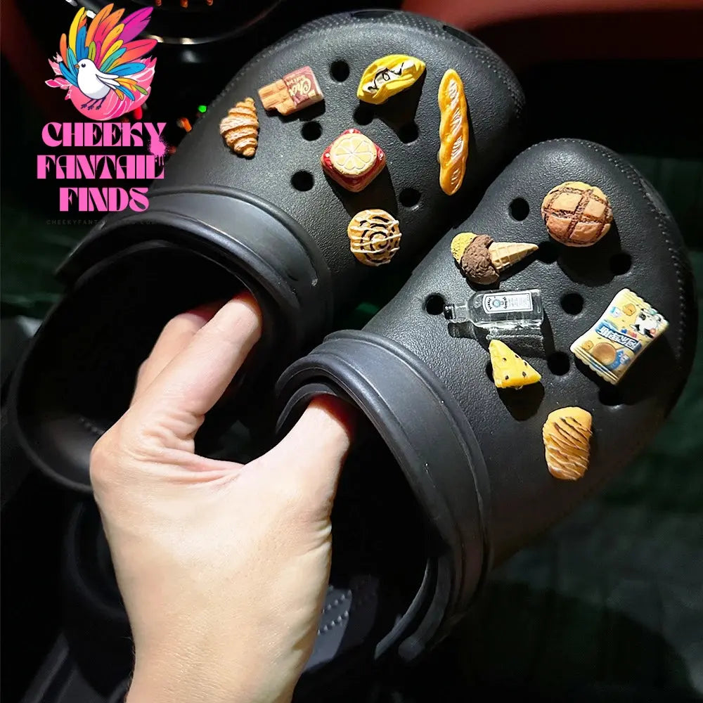 Chocolate Bread Shoe Charms Designer DIY Cute Shoes Decaration Party Accessories Clogs Kid Boy Women Girls Gifts - Cheeky Fantail Finds