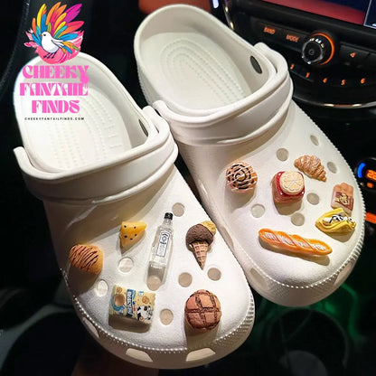 Chocolate Bread Shoe Charms Designer DIY Cute Shoes Decaration Party Accessories Clogs Kid Boy Women Girls Gifts - Cheeky Fantail Finds