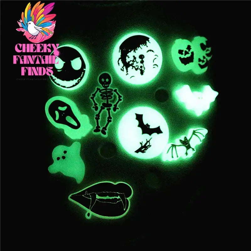 Christmas Nightmare PVC Shoe Charms Luminous Vampire Bat Sandals Accessories Ghost Pumpkin Shoe Decorations Halloween Kids Gifts Cheeky Fantail Finds