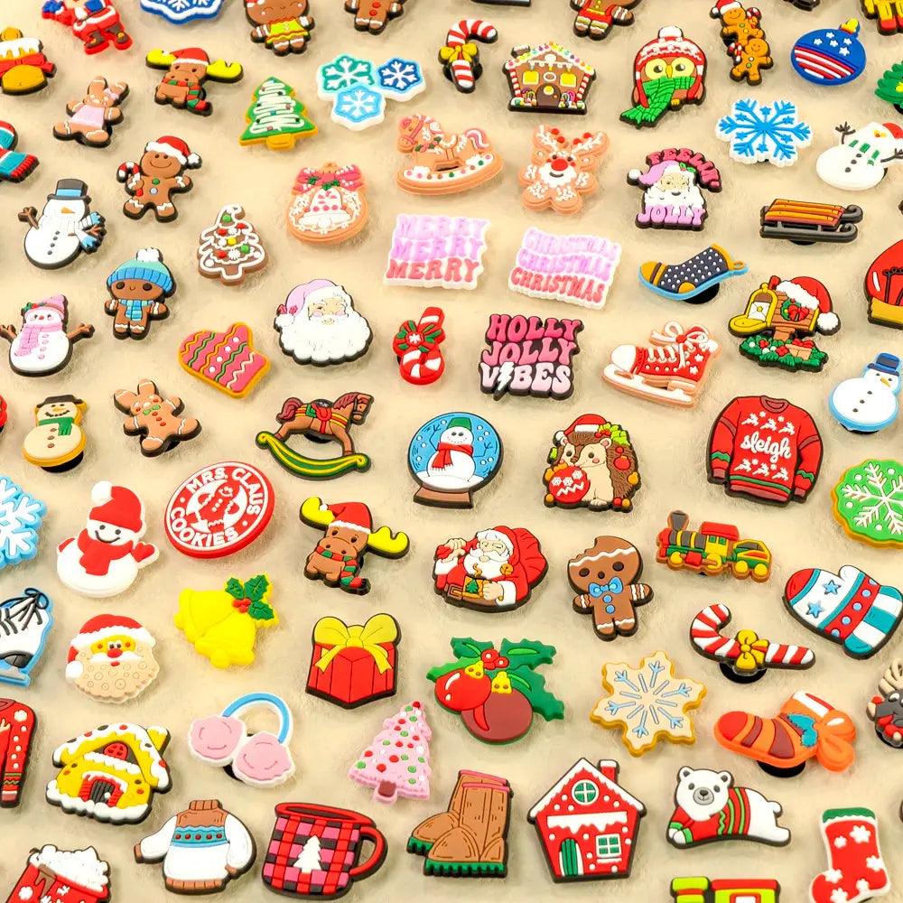 Christmas Pins for Shoe Christmas Hat Santa Deer Jingle Bell Shoe Charms for Kids Women Men Party Shoe Accessories Decorations - Cheeky Fantail Finds