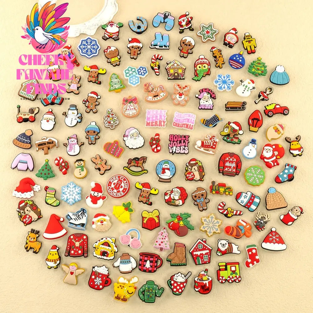 Christmas Pins for Shoe Christmas Hat Santa Deer Jingle Bell Shoe Charms for Kids Women Men Party Shoe Accessories Decorations - Cheeky Fantail Finds