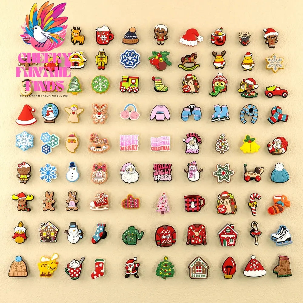 Christmas Pins for Shoe Christmas Hat Santa Deer Jingle Bell Shoe Charms for Kids Women Men Party Shoe Accessories Decorations - Cheeky Fantail Finds