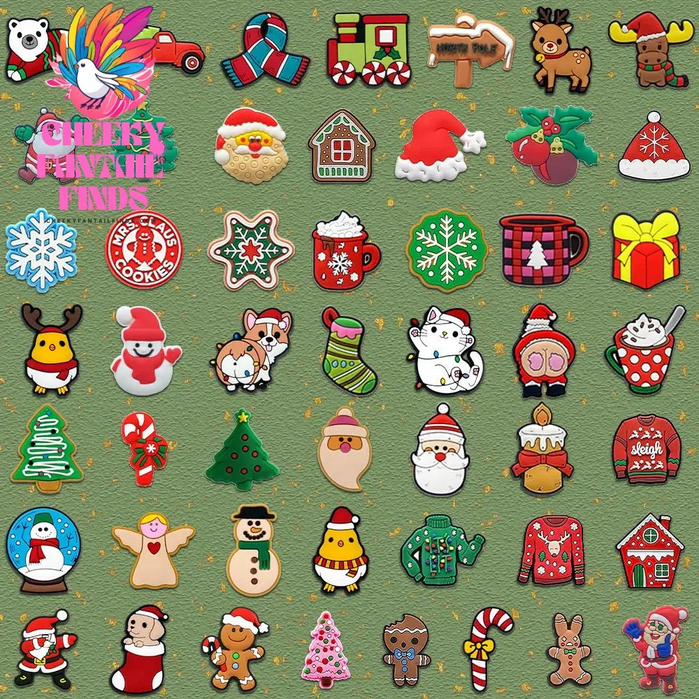 Christmas Pins for Shoe Christmas Hat Santa Deer Jingle Bell Shoe Charms for Kids Women Men Party Shoe Accessories Decorations - Cheeky Fantail Finds