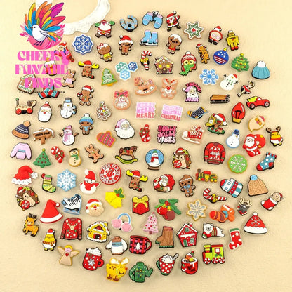 Christmas Shoe Charms for Kids Women Men Santa Christmas Pins Hat Sock Deer Jingle Bell Party Shoe Accessories Decorations Gift - Cheeky Fantail Finds