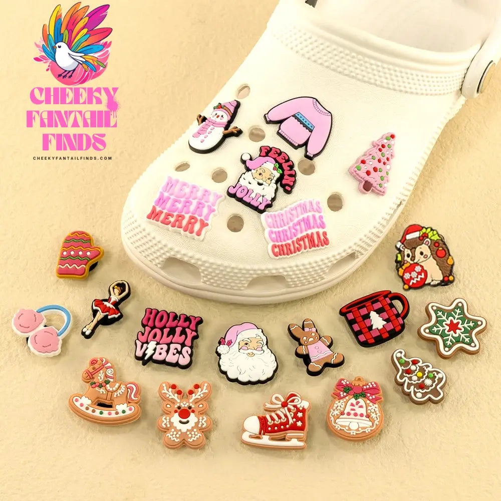 Christmas Shoe Charms for Kids Women Men Santa Christmas Pins Hat Sock Deer Jingle Bell Party Shoe Accessories Decorations Gift - Cheeky Fantail Finds