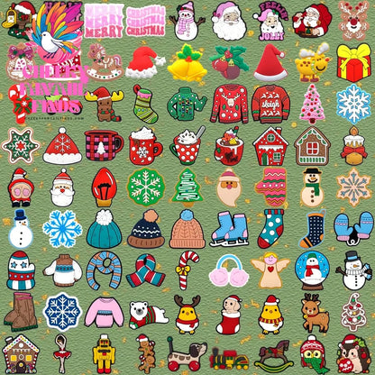 Christmas Shoe Charms for Kids Women Men Santa Christmas Pins Hat Sock Deer Jingle Bell Party Shoe Accessories Decorations Gift - Cheeky Fantail Finds