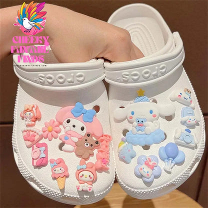 Cinnamoroll Shoe Charm Set LED DIY Shoe Decorations Accessories for Slides Sandals Clogs Gift Cheeky Fantail Finds