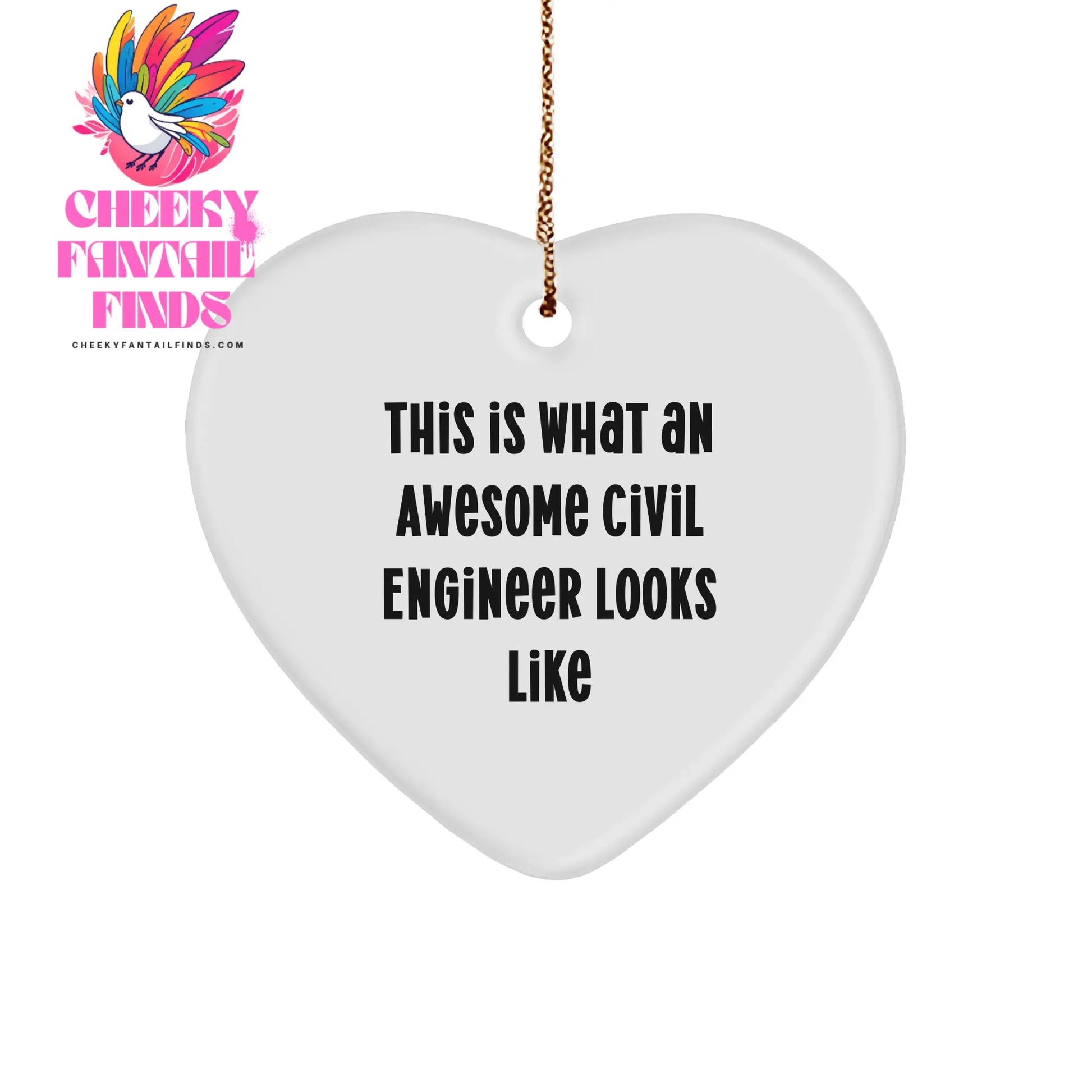Civil Engineer Gifts, Inspirational Quote Heart Ornament, Funny Christmas Memorable Present from Friends to Family, Gifts for Him or Her - Image 1