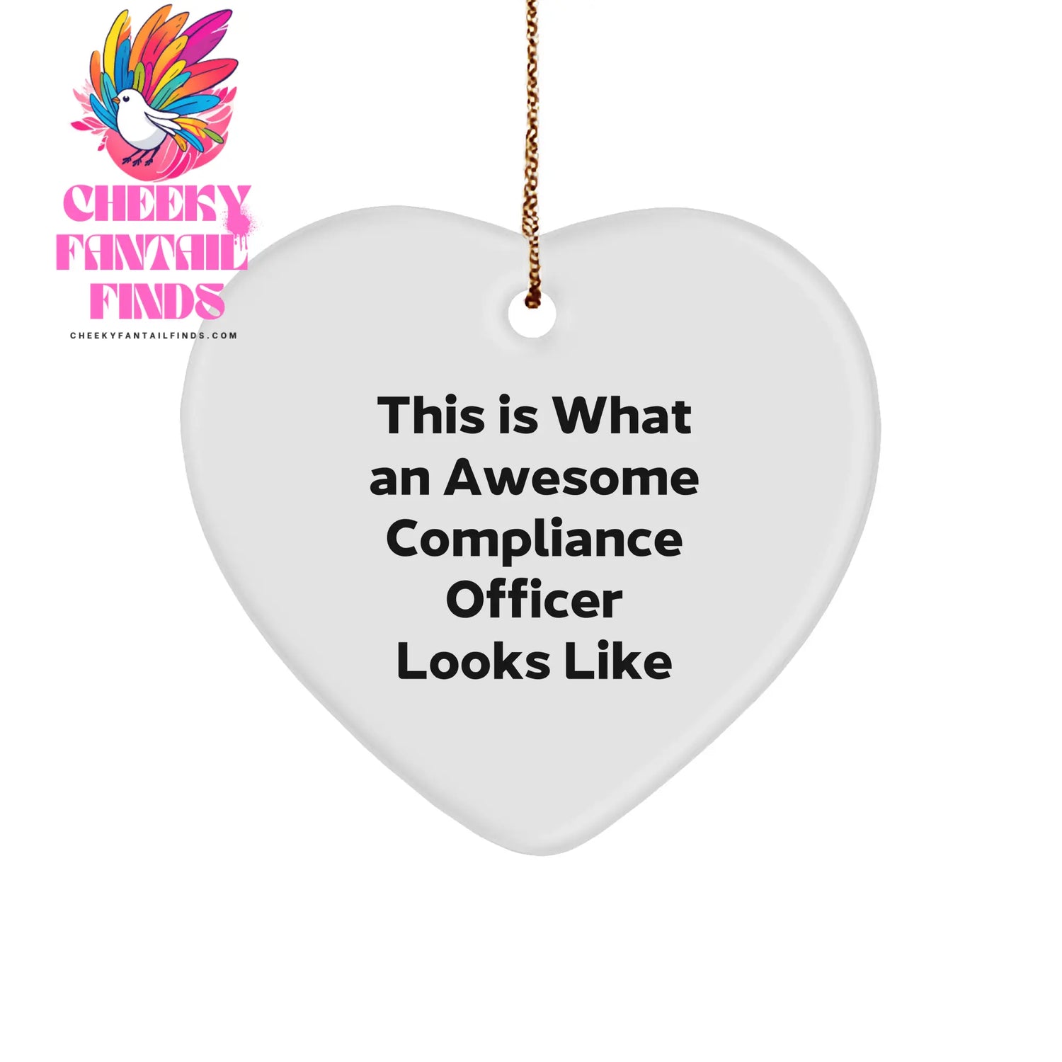 Compliance Officer Gifts for Christmas - Heart Ornament with 'This Is What An Awesome Compliance Officer Looks Like' Quote, Gifts from Friends - Image 1