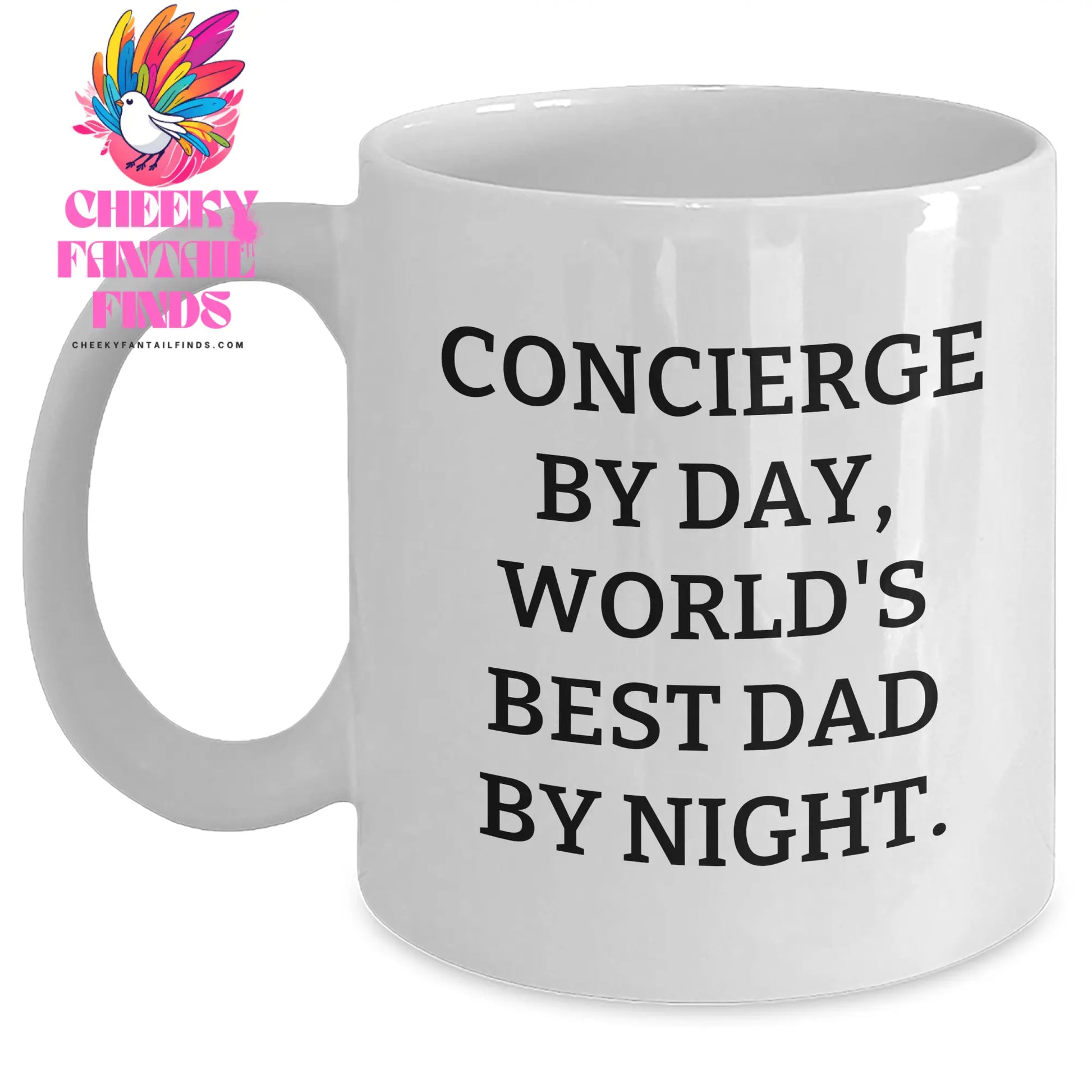 Concierge Gifts from Men, Funny White Coffee Mugs for Concierge, World's Best Dad By Night, Father's Day Unique Gifts - Main