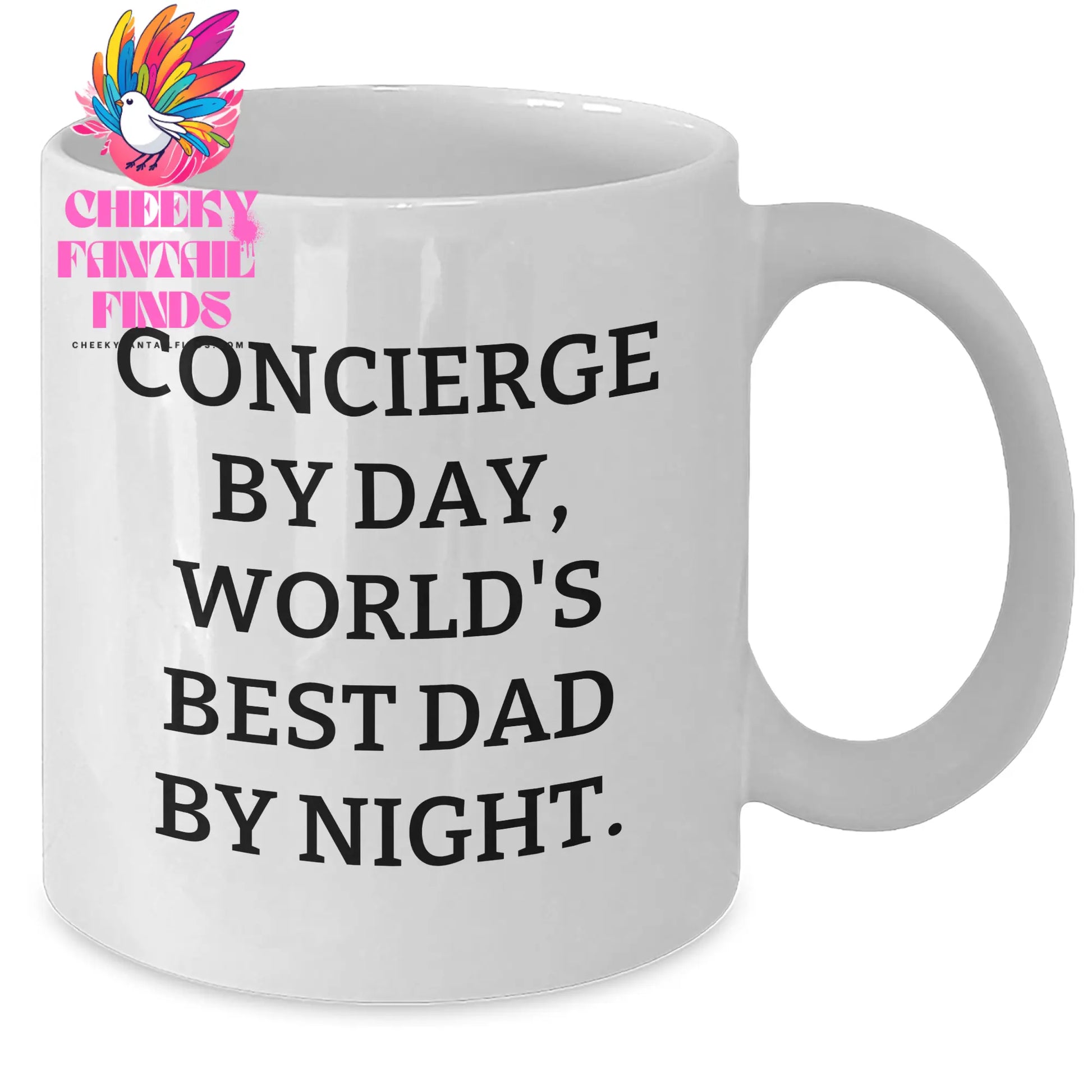 Concierge Gifts from Men, Funny White Coffee Mugs for Concierge, World's Best Dad By Night, Father's Day Unique Gifts - Additional