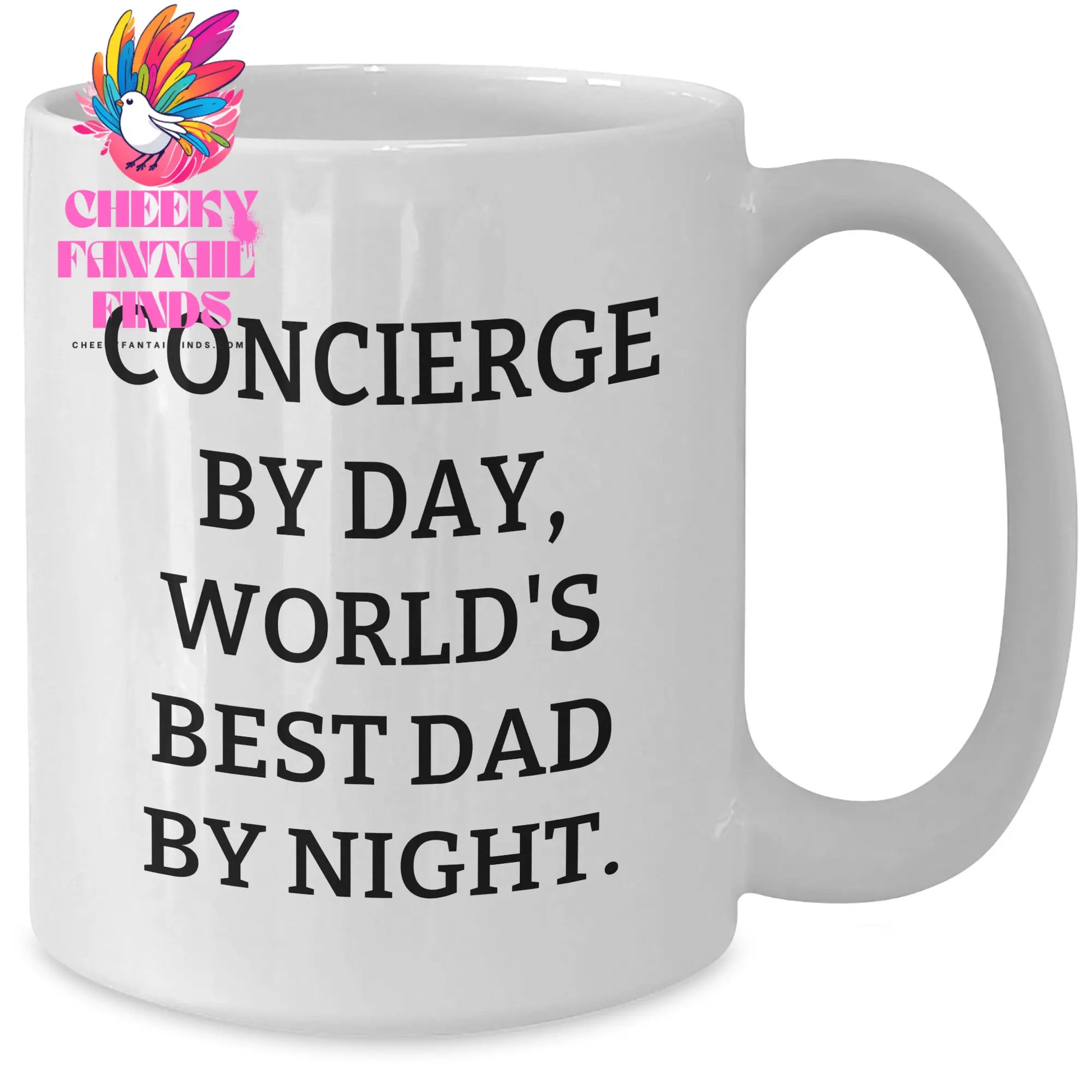 Concierge Gifts from Men, Funny White Coffee Mugs for Concierge, World's Best Dad By Night, Father's Day Unique Gifts - Additional