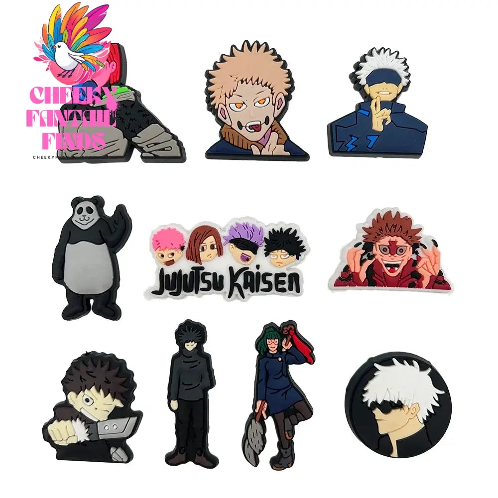 Cool Boy Cartoon Anime  Shoe Charms for Clogs Sandals Decoration Shoe Accessories Charms for Friends Gifts Cheeky Fantail Finds