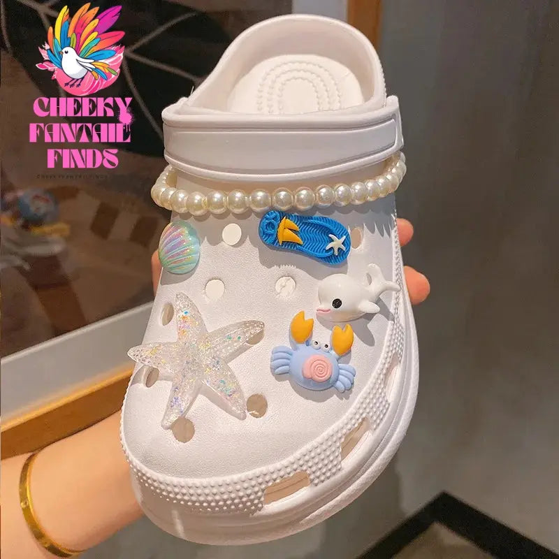 Cool Summer Beach Style Hole Shoes Shoe Charms Accessories Shoe Buckle Ocean World Starfish Crab DIY Shoes Decorations Cheeky Fantail Finds