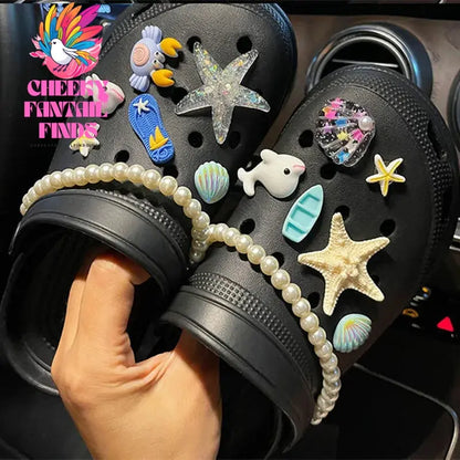 Cool Summer Beach Style Hole Shoes Shoe Charms Accessories Shoe Buckle Ocean World Starfish Crab DIY Shoes Decorations Cheeky Fantail Finds