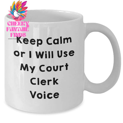 Court Clerk Humor White Coffee Mug, Funny Gifts from Friends, Family, or Coworkers for Dad's Father's Day - Additional