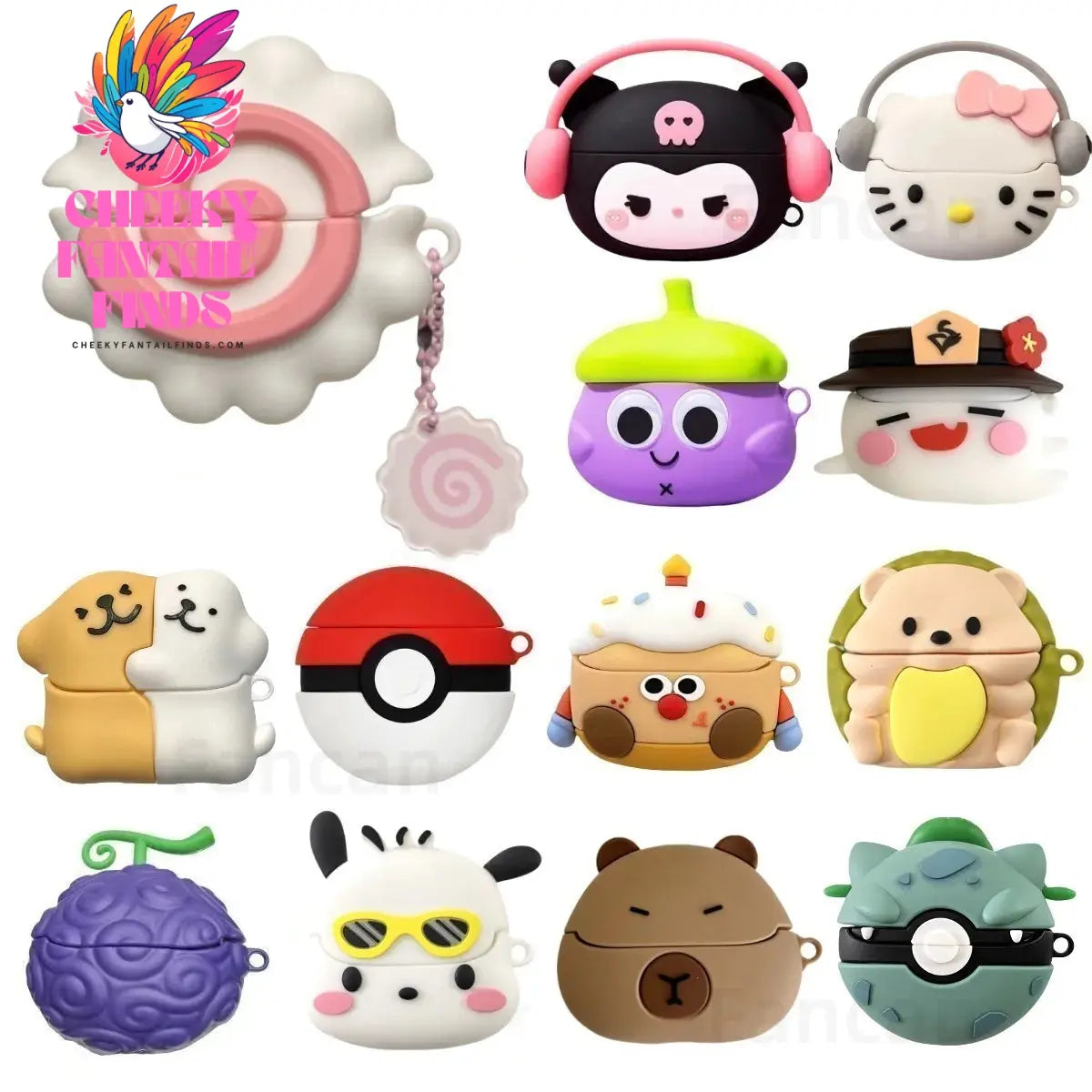 Cover for AirPods 4 2024 3D Cartoon Cute Earphone Earbuds Cover for AirPods 4 Charging Protective Silicone Case Cheeky Fantail Finds
