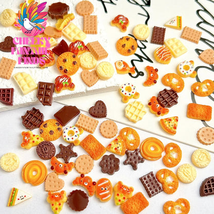 Creative Bear Ice Cream Chocolate Nail Art Accessories Cute Simulated Smile Sandwich Star Biscuit Dessert Nail Charms DIY Nails Cheeky Fantail Finds