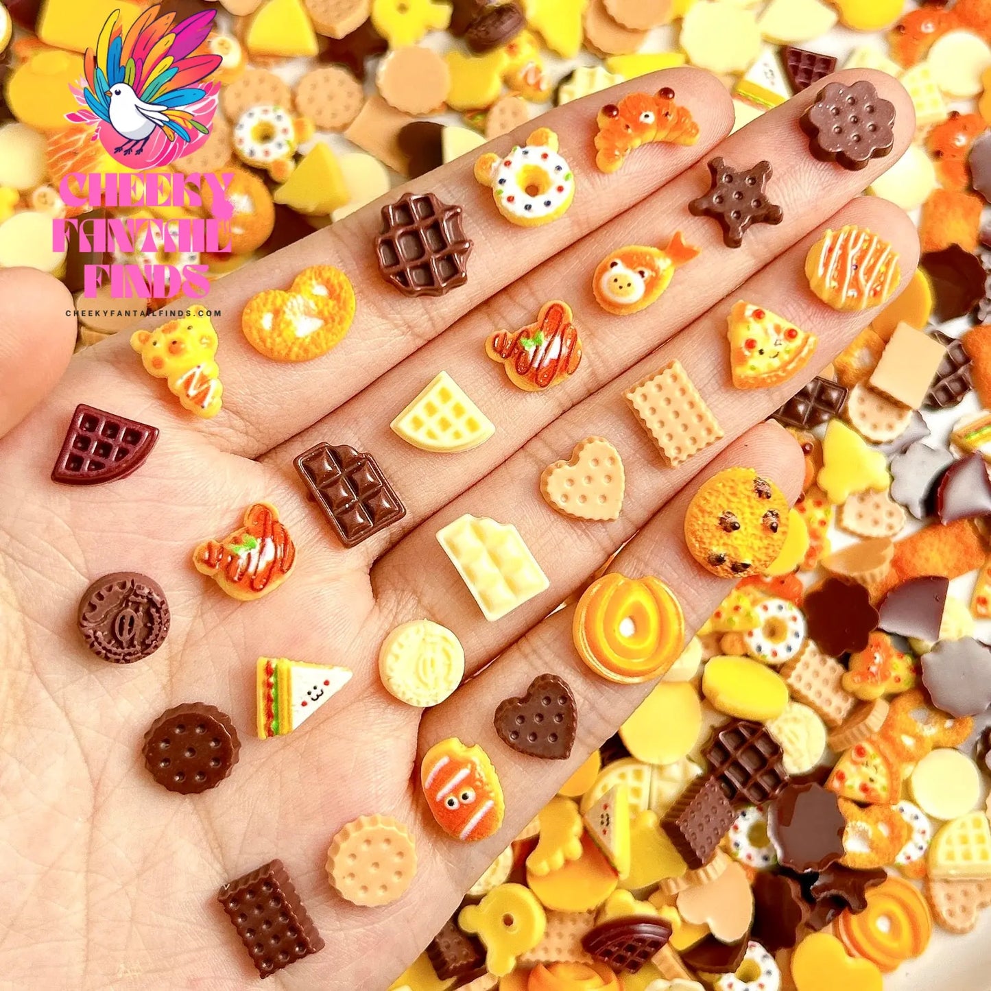 Creative Bear Ice Cream Chocolate Nail Art Accessories Cute Simulated Smile Sandwich Star Biscuit Dessert Nail Charms DIY Nails Cheeky Fantail Finds