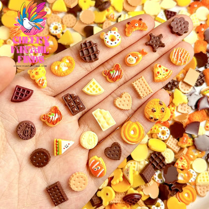 Creative Bear Ice Cream Chocolate Nail Art Accessories Cute Simulated Smile Sandwich Star Biscuit Dessert Nail Charms DIY Nails Cheeky Fantail Finds