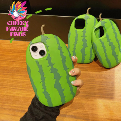 Creative INS 3D Watermelon Funny Silicon Phone Case for iPhone 15 14 Plus 13 Pro Max Back Phone Cover for 12 Pro Cheeky Fantail Finds